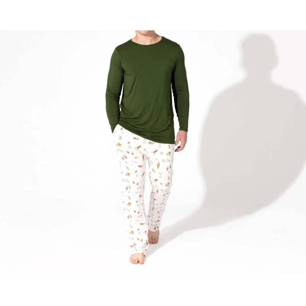 NEW BELLABU BEAR bamboo pajama set in vintage holiday